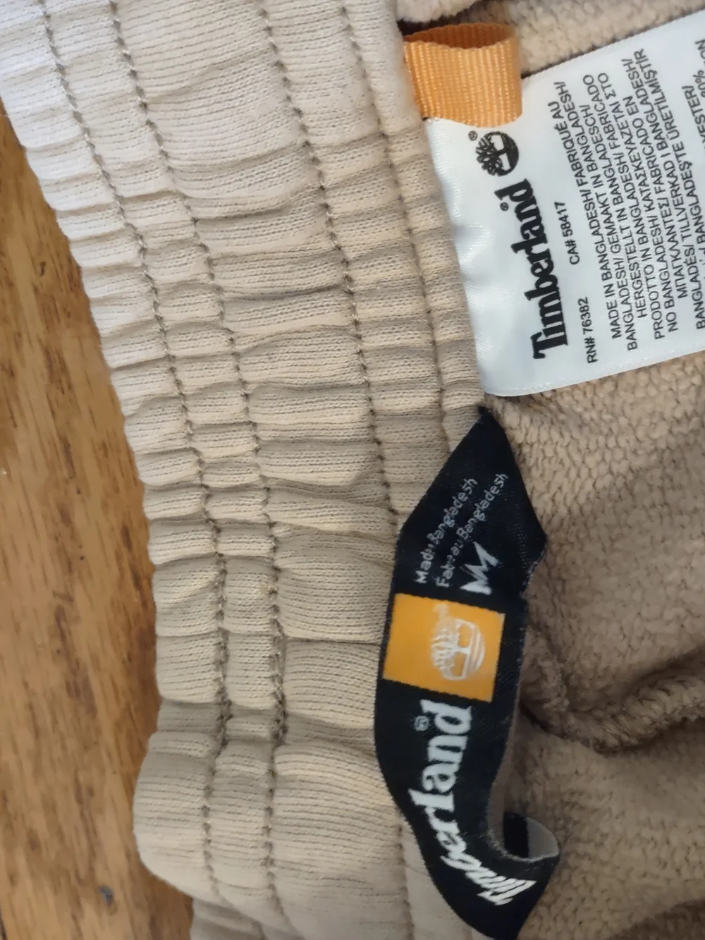 Timberland beige sweatpants with camo print pocket size medium gorpcore athletic